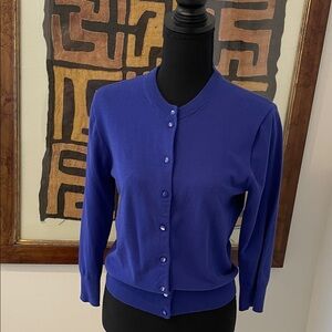 Vintage J. Crew Royal Blue Button-Up Cardigan